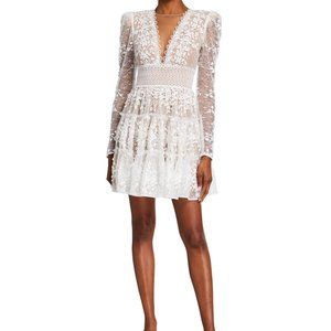 Bronx and Banco Megan Tiered Lace Dress, White